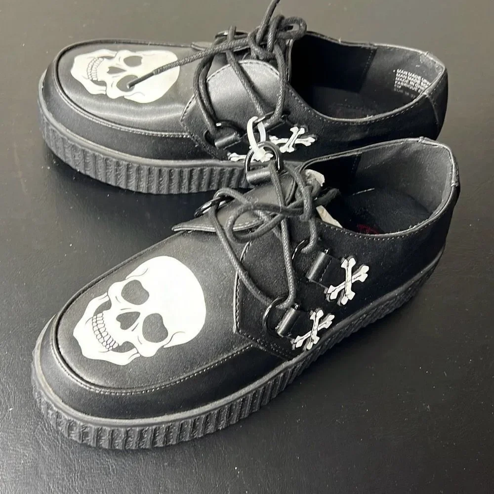 Hot Topic Strange Cvlt Black Skull Creepers Size 6 New